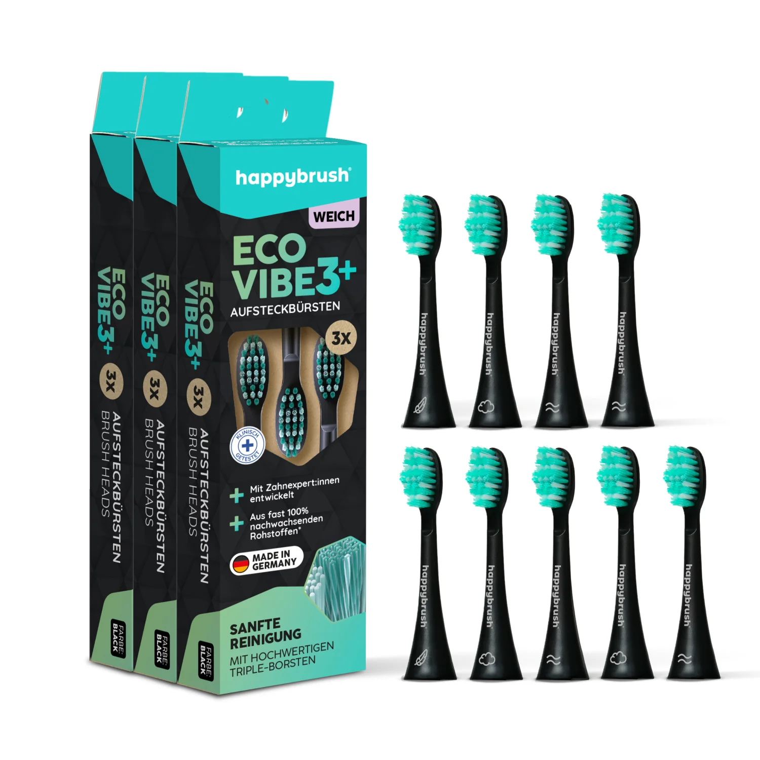 Aufsteckbürsten Eco Vibe 3+ | Black-Mint - Image 13